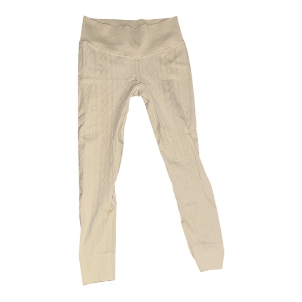 JoyLab Ribbed Cream High-Waisted Leggings - M
